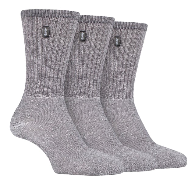 Jeep socks are crafted and designed for the great outdoors. For thick, durable, and reliable socks, these men's Jeep range socks are for you. This Jeep collection is designed for the active man who likes to spend his time in rugged terrain – with specialist socks available for hiking, walking and skiing. A selection of men's Jeep socks is also available in gift boxes, making them a great present for that active man in your life. For recreational pastimes and urban outdoor activities, these vintage-look socks are practical and comfortable for the great outdoors. Their fully ribbed and elasticated leg allows you to slip in your feet into these soft terry pile cushioned socks. For an enhanced level of support, these cotton rich socks feature a stretched ribbed band around the mid-foot and the arch for an improved fit. These socks easily absorb moisture and sweat, making them ideal to wear during long hikes or strenuous outdoor activities. These socks are made from 78% Cotton, 16% Polyamide, 6% Elastane. They are available in sizes 6-11 UK. They come in Black, Navy/Sky, Brown/Earth, Ecru/Charcoal. These socks are available in a pack of 3. They are machine washable at 40.
