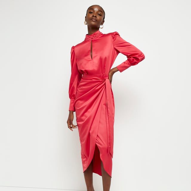 River island wrap midi dress store