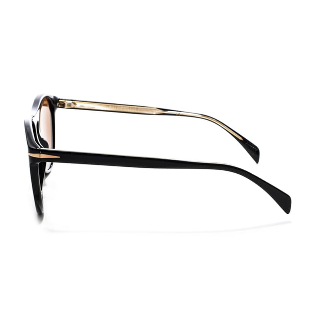 1008S sunglasses with acetate frame.

 Shape and design:
 - These David Beckham glasses have a round silhouette.

 Frame material:
 - The frame of these glasses is made of acetate, a plastic material.
 - Acetate provides durability, flexibility and a smooth finish to the frame.

 Acetate temples:
 - The temples are also made of acetate, matching the frame material.
 - The acetate in the temples makes them light and comfortable to wear.

 Brand details:
 - DB brand engraving on the lens.
 - These design elements help to clearly identify the model as part of the David Beckham eyewear collection.

 Glasses:
 - The lenses are of high quality.
 - These lenses provide excellent UV protection and sharp, clear vision.
 Measures: Lens height: 48 mm. Lens width: 55 mm. Bridge: 18 mm. Temples: 145 mm.
 Composition: Acetate
 Care:
Use a soft, clean microfiber cloth to clean your sunglasses. This type of cloth will not scratch the lenses.
 Avoid using abrasive cleaning products, detergents, alcohol or acetone, as they can damage lenses and anti-reflective treatments.