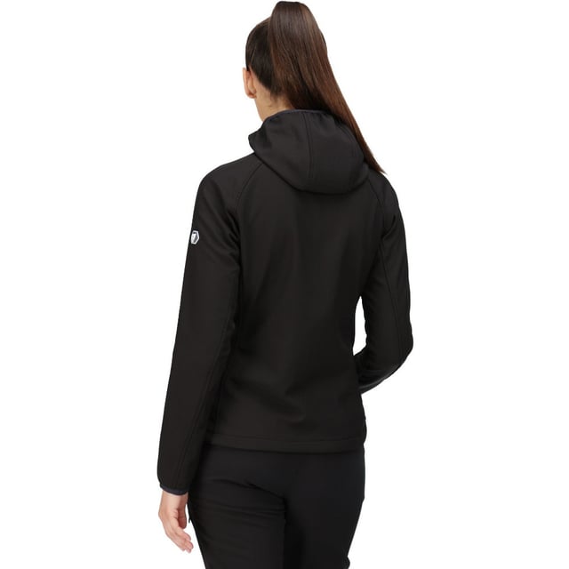 Warm backed woven stretch Softshell fabric - 96% Polyester / 4% Elastane. Durable water repellent finish. Wind resistant. Grown on hood. 2 zipped lower pockets. Stretch binding to hood and cuffs. Adjustable shockcord. Adjustable shockcord hem.