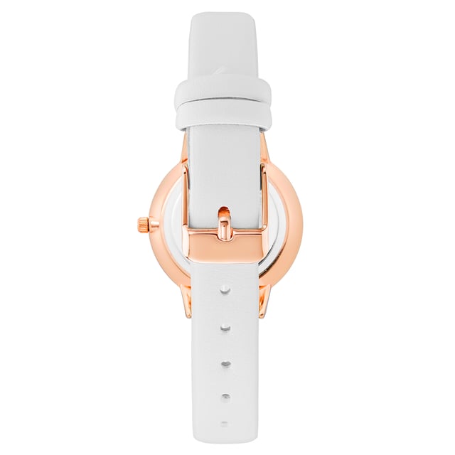 Geschlecht: Frauen
Hauptfarbe: Rose Gold
Uhrwerk: Quarz: Batterie
Anzeigeformat: Analog
Wasserdichtigkeit: 0 ATM
Schliessung: Dornschließe
Funktionen: Keine Zusatzfunktion
Gehäusefarbe: Rose Gold
Material des Gehäuses: Metall
Gehäusebreite: 34
Länge des Gehäuses: 34
Verkleidung: Keine
Farbe des Armbands: Weiß
Material des Armbands: Kunstleder
Breite der Armbandverbindung: 14
Umfang des Handgelenks (max.): 19.5
Lieferung umfasst: Uhrenbox
Stil: Mode
Gehäusehöhe: 8
Glas: Mineralglas
Displayfarbe: Grau
Gangreserve: Keine Automatik
Lünette: keine
Uhren Extra: Keine
