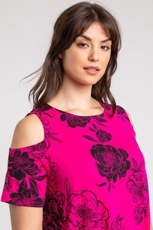 Cold shoulder jersey top outlet