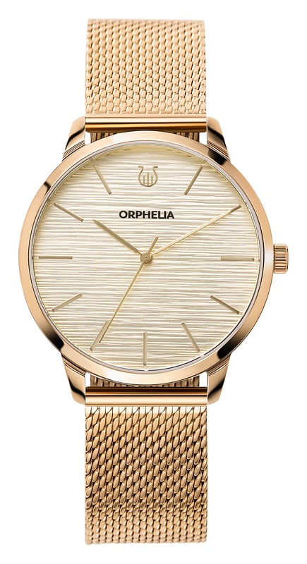 This Orphelia Winston Analogue Watch for Men is the perfect timepiece to wear or to gift. It's Gold 42 mm Round case combined with the comfortable Gold Stainless steel watch band will ensure you enjoy this stunning timepiece without any compromise. Operated by a high quality Quartz movement and water resistant to 5 bars, your watch will keep ticking. GREAT DESIGN: ORPHELIA Winston analogue watch with a Miyota Quartz movement has a very comfortable Mesh strap. Perfect for parties, date nights and wearing in the office. PREMIUM QUALITY: By using high-quality materials  Glass: Mineral Glass  Case material: Stainless steel  Bracelet material: Stainless steel - Water resistant: 5 bars COMPACT SIZE: Case diameter: 42 mm  Height: 9 mm  Strap- Length: 21 cm  Width: 20 mm. Due to this practical handy size  the watch is absolutely for everyday use-Weight: 90 g