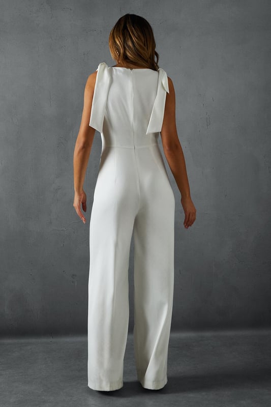 Tailored Tie Shoulder Waistcoat Jumpsuit