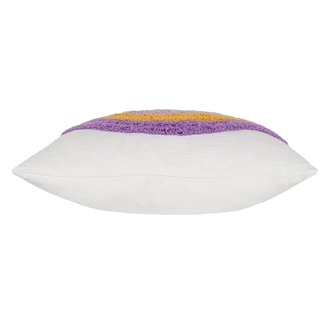 Bring extra fun and happiness to your room with the Rainbow Tassel cushion. In vibrant colours the cotton tufts creates an amazing textured rainbow shape in four different colours, which are backed onto a cotton base. Finished with a multi-coloured tasselled trim to add some extra cool. A fab way to help stamp your personality in your chill space and perfect for throwing on a chair or sofa for a funky laid back style.