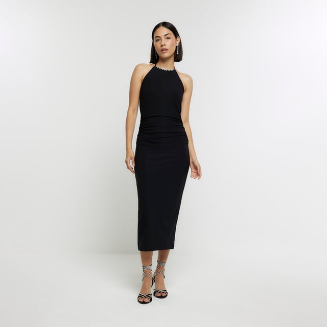 Antonio Melani Bronwyn Linen Blend Halter Neck Sleeveless A-Line Maxi