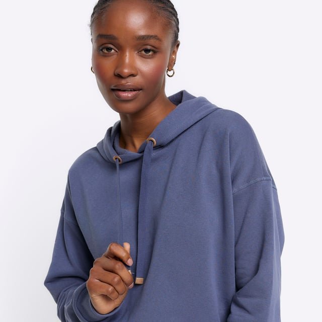 River Island Womens Hoodie Grey Plain