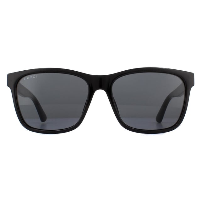 Gucci Sunglasses GG0746S 001 Black Grey  are a classic rectangular style made from chunky acetate with Gucci branding on the temples.