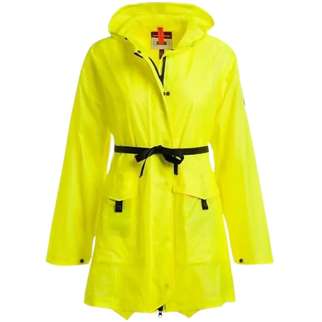Blijf warm en stijlvol in de Parajumpers Yellow Coat. Deze luxe damesjas is gemaakt van stof die beschermt tegen de elementen. Geef stijl niet op voor comfort - maak een statement!, Materiaal: 100% polyester, gele jas, lange mouwen, merklogo op de linkermouw, ritssluiting, normale pasvorm, gele regenjas