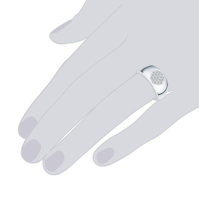 With this effective cocktail ring from Rafaela Donatas Classic Collection, you give your natural charisma a glamorous boost. The strikingly wide range of mirror -gladed sterling silver is rejuvenated in the back and thus ensures optimal comfort in the whole hand. However, the special focus is on the seamless transition from ring rail and ring head. The latter captivates primarily with the circular arrangement of the small zirconias, which from afar act like a large single crystal and thus cause a stir. If you call this ring your own, you will be the star at the next party.