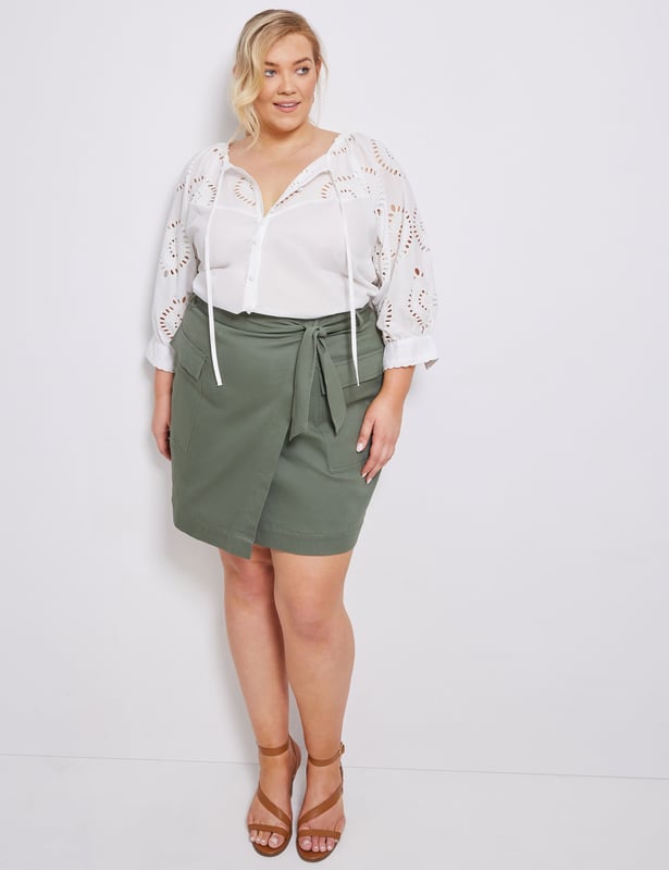 Plus size sales khaki skirt 6xl