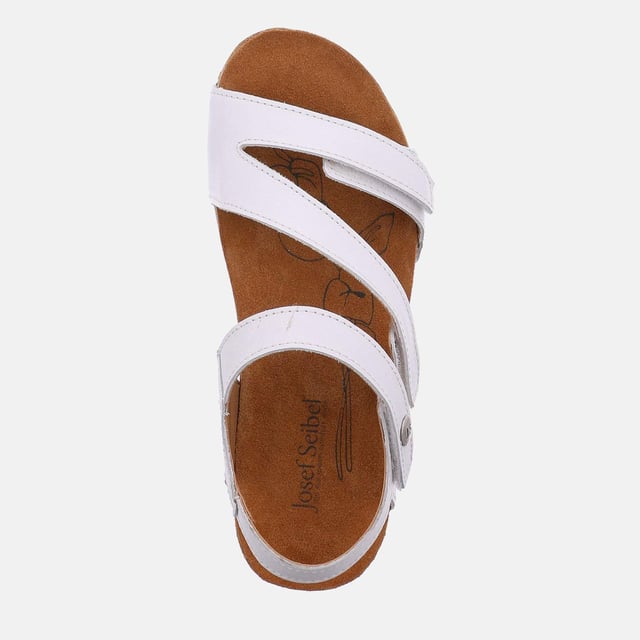 This Josef Seibel Tonga 25 ladies leather sandals are a practical yet comfortable pair of ladies three strap sandals designed from supple leather with a three straps over the foot, this pair boast a stylish leather finish, are lightweight, flexible and highly durable sole for comfort and ease of movement.

Upper: Leather
Lining: Leather
Footbed: Leather
Sole: Cork/PU
TR Tread
Velcro Fastening and adjustable strap.
Lightweight &amp; Flexible