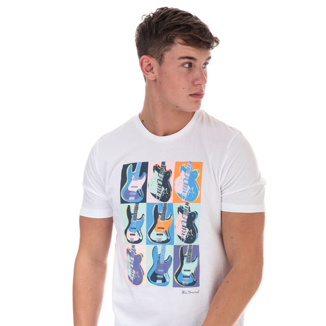 Mens Ben Sherman Warhol Print T-Shirt in white.<BR><BR>- Large printed design to the front.<BR>- Printed script Ben Sherman logo to the front.<BR>- Crew neck.<BR>- Short sleeves.<BR>- 100% Cotton. Machine washable.<BR>- Ref: 62828010