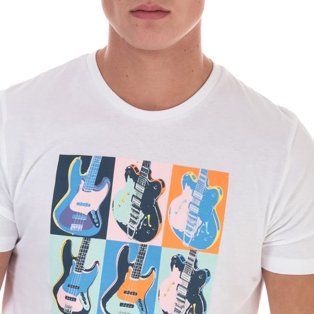 Mens Ben Sherman Warhol Print T-Shirt in white.<BR><BR>- Large printed design to the front.<BR>- Printed script Ben Sherman logo to the front.<BR>- Crew neck.<BR>- Short sleeves.<BR>- 100% Cotton. Machine washable.<BR>- Ref: 62828010