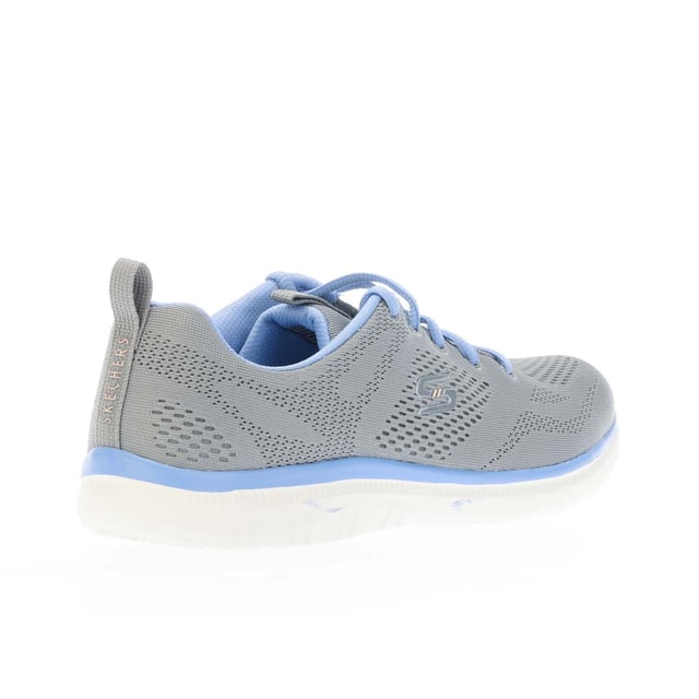 Dames Skechers Virtue - Kind Favor Trainers in grijs - blauw.- Engineered mesh bovenwerk.- Vetersluiting.- Skechers Memory Foam™ dempende comfort binnenzool.- Skechers® logodetail.- Flexibele tractie buitenzool.- Ref: 104412GYBL