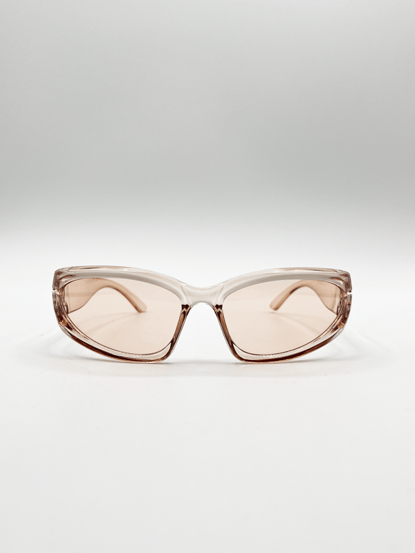 Pink wrap around sunglasses outlet