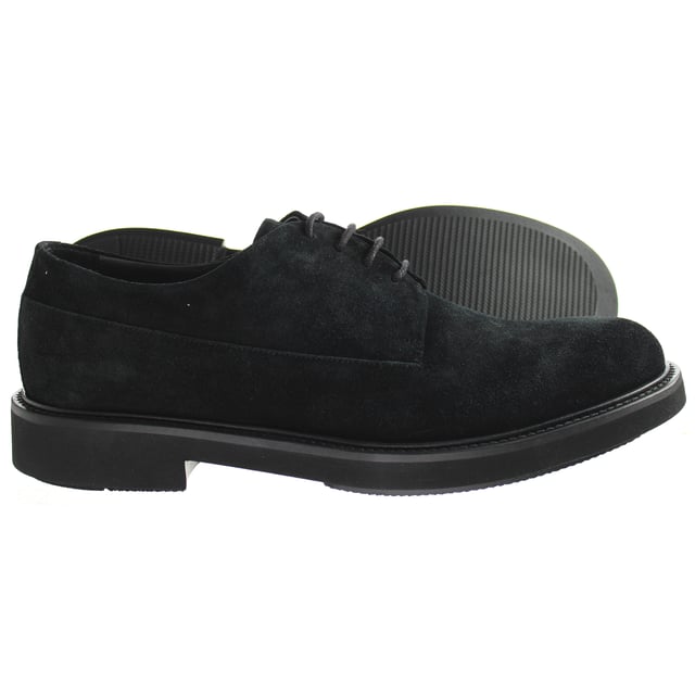 Emporio Armani Coconut Formal de gamuza negro Zapatos para hombres X4C451_XF053_00002