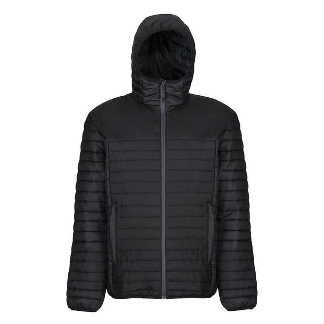 Material: 100% Recycled Polyester. Lining Material: 100% Recycled Polyester. Fabric: Cire Finish, Vinyl. 70gsm. Design: Quilted. Compressible, Embroidered Detail, PFC Free, Recycled, Thermo-Guard, Water Repellent. Neckline: Hooded. Sleeve-Type: Long-Sleeved. Cuff: Stretch Binding. Hood Features: Stretch Binding. Pockets: 2 Lower Pockets, Zip. Fastening: Full Zip. Hem: Stretch Binding.