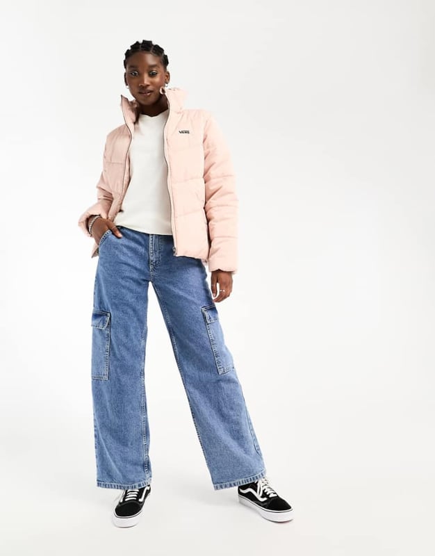 Vans pink puffer jacket top
