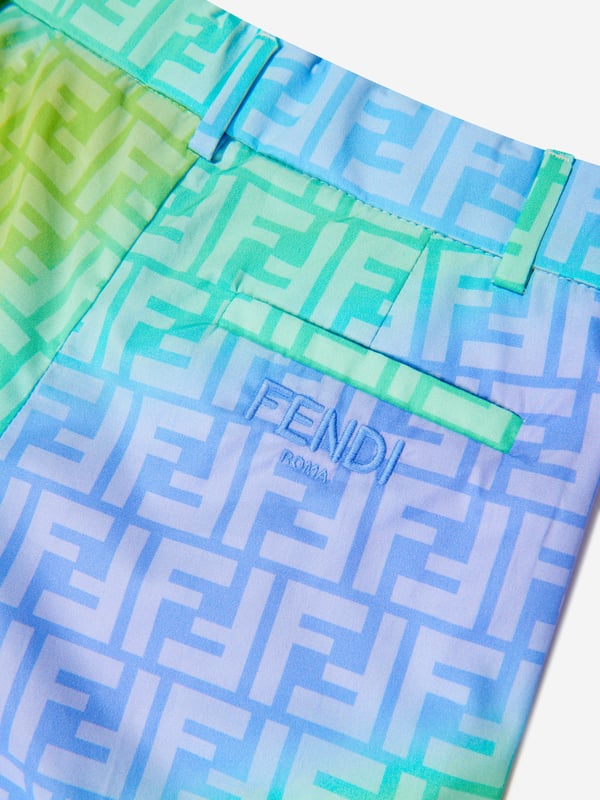Introducing Fendi's latest novelty ‚Äì the Boys Metaverse Bermuda Shorts in Multicolour. A quintessential summer delight, the shorts combine style, comfort and high-quality Italian craftsmanship. Key features include: Expertly Crafted in Italy: High-end design meets durability which prolongs wear. Vivacious Prints: The colourful and playful design makes for a unique statement piece, ensuring your boy stands out in style. Luxurious Comfort: Made with top-grade materials, these shorts provide unmatched comfort for all of your child's summer adventures. Revamp your Boys wardrobe: Treat your child with Fendi's Boys Metaverse Bermuda Shorts and bring a multicoloured splash of style and luxury! Order now!