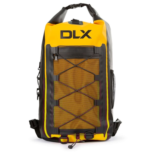 Filling Material: 80% EVA, 20% Polyester. Shell: Polyester, PVC Coated. Design: Contrast. Fabric Technology: DLX, Waterproof. Adjustable Sternum Strap, Bungee Straps, Carry Handle, Daisy Chain Webbing, Padded Back, Roll Top, Shoulder Strap. Compartments: 1 Main Compartment. Pockets: 1 Front Pocket, Zip, 1 Side Pocket, Mesh Lined. Capacity: 26L.