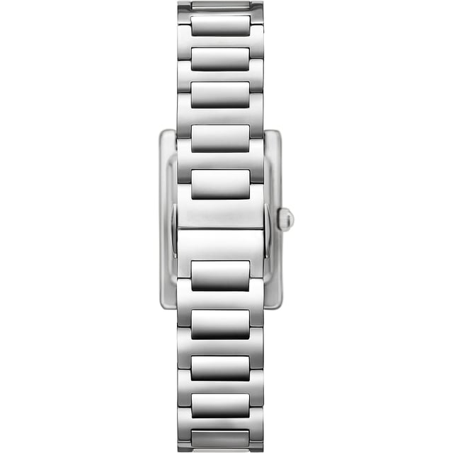 This Emporio Armani Genni Analogue Watch for Women is the perfect timepiece to wear or to gift. It's Silver  Rectangular case combined with the comfortable Silver Stainless steel watch band will ensure you enjoy this stunning timepiece without any compromise. Operated by a high quality Quartz movement and water resistant to 5 bars, your watch will keep ticking.