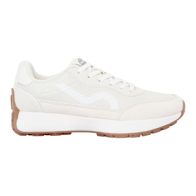 Upper: Mesh, Synthetic. Lining: Synthetic. Midsole: Cushioned, EVA (Ethyl Vinyl Acetate), Shock Absorbing. Outsole: Synthetic, Traction Grip. Breathable, Pull Tab, Synthetic Suede Mudguard. Flat. Cut: Low. Design: Contrast Detail, Logo. Toe Style: Round. Fastening: Lace Up.