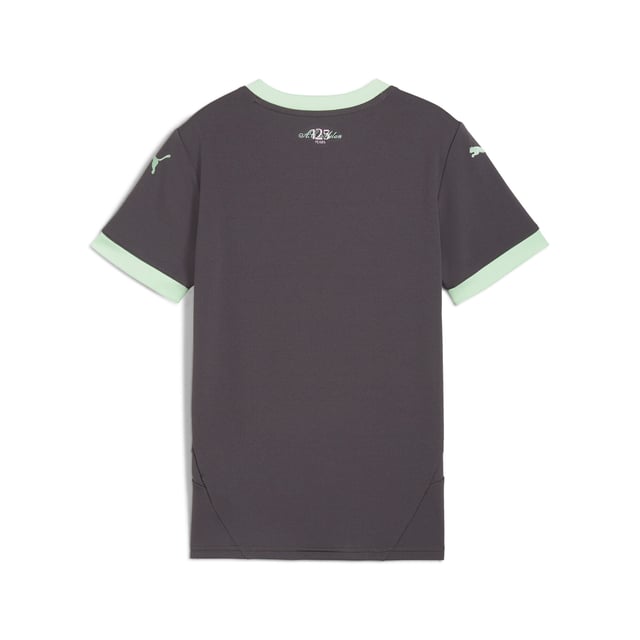PRODUCT STORY: In the 24/25 Third Kit, a neutral base color lights up in bold accents  including monochromatic version of the club crest  to express the inherent Milanese style in a way thats both new and distinctly Rossonero, even in the absence of Rosso or Nero. Welcome to Milan(ismo). FEATURES & BENEFITS: dryCELL: Performance technology designed to wick moisture from the body and keep you free of sweat during exercise; As part of the RE:FIBRE program, this garment is made of at least 95% recycled material from textile waste and other used materials. DETAILS: Regular fit; 170 gsm, Jacquard; Crew neck; Short sleeves; Official team branding; PUMA Youth: Recommended for older kids between 8 and 16 years.