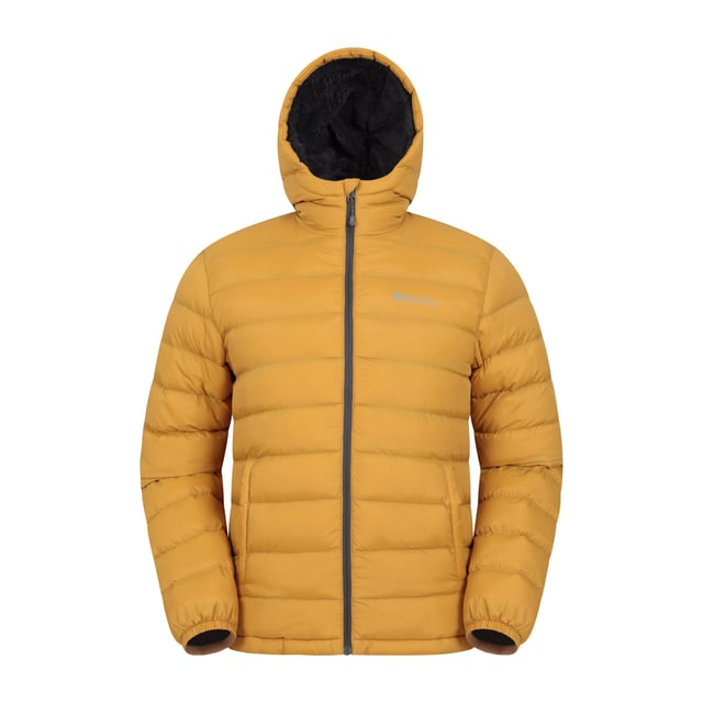 Mountain Warehouse Mens Seasons Faux Fur Lined Padded Jacket Mustard