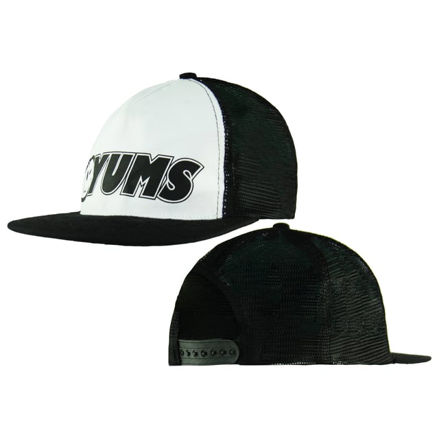 Yums Cap Yums Mesh Snapback Hat Adjustable Black White Logo Unisex Cap 200941 ...