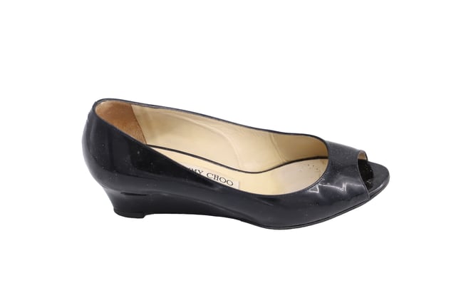 Jimmy choo peep toe wedges hot sale
