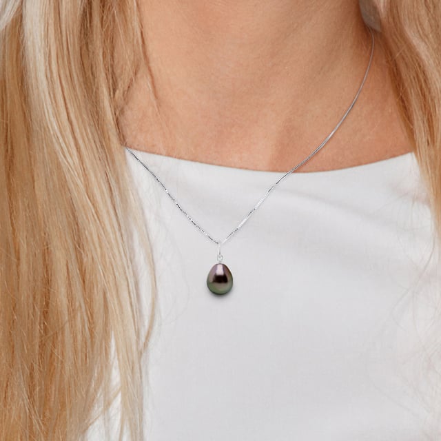 Gelede Hanger Echt gekweekte parel TAHITI Pear 9-10 mm - Kwaliteit A + - Deze hanger wordt geleverd met een zilveren ketting 925 duizendste beschikbaar - White Gold 375 duizendste - Garantie 2 jaar - Wordt geleverd in de doos met een certificaat van echtheid en internationale garantie - al onze juwelen zijn gemaakt in Frankrijk.