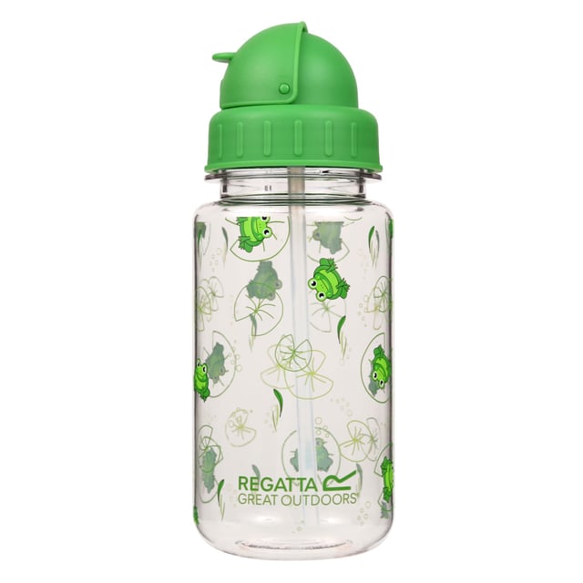 80% Tritan Copolyester Plastic, 10% Polypropylene, 10% Silicone. BPA Free, Lightweight. Flip Up Straw, Screw Top Lid. Design: Frog. Capacity: 0.3L.