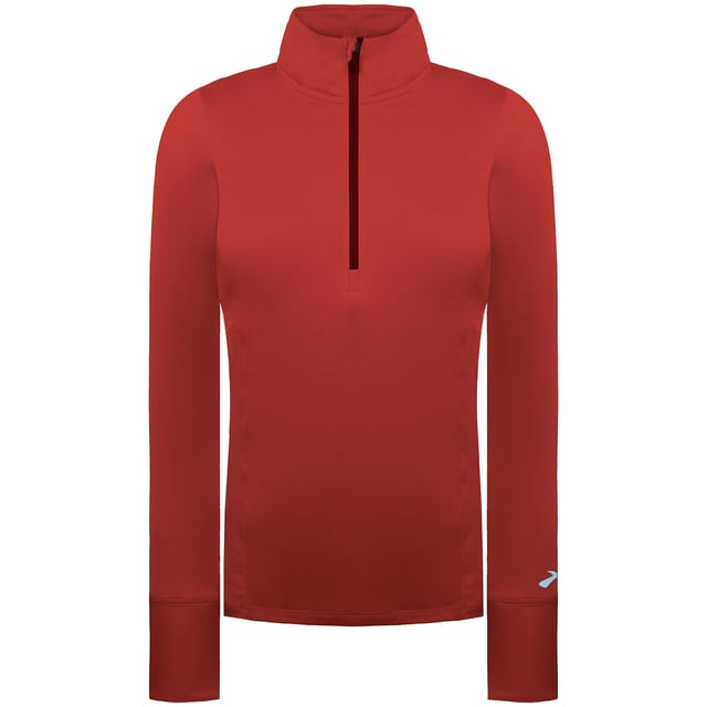 The Brooks Dash 1/2 Zip Women's Running Top is a versatile layer designed for cool-weather runs. Combining comfort, performance, and style, this top is crafted to keep you warm and dry without restricting movement.

Key Features:
Manufacturer Colour:

Copper/Run Raisin

Soft and Comfortable Fabric:

Made with a buttery-soft, brushed fabric for cozy comfort against the skin.


Moisture-Wicking Performance:

DriLayer® fabric efficiently wicks sweat away, keeping you dry during workouts.


Half-Zip Design:

Adjustable 1/2 zip neckline allows you to control ventilation on the go.


Thumbholes:

Built-in thumbholes keep sleeves in place and provide extra hand warmth on chilly days.


Flattering Fit:

Semi-fitted silhouette ensures ease of movement while delivering a polished look.


Storage Options:

Includes a small hidden pocket for secure storage of essentials like keys or cards.


Reflective Accents:

Discreet reflective details enhance visibility in low-light conditions for added safety.


Stylish Design:

Sleek and minimalistic design in versatile colors for an elevated athletic look.



Whether you're heading out for a long run or layering up for a workout, the Brooks Dash 1/2 Zip Women's Running Top is a reliable and stylish choice.