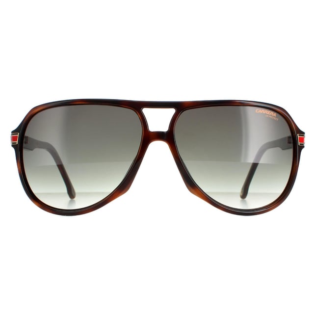 Las Carrera Aviator unisex Havana Green Gradient 1045/s 1045/s son un elegante estilo de barrilete cuadrado con el clásico look de doble puente. El núcleo metálico de las patillas se transparenta a través del acetato para mostrar la gran durabilidad de estas fantásticas gafas de Hugo Boss.