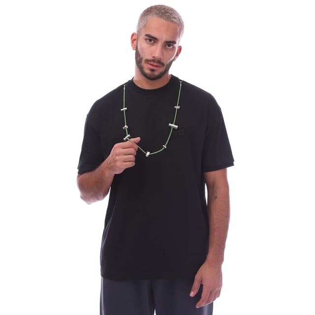 Ambush Stoppers T- Shirt in black green.- Crewneck.- Short sleeves.- Detachable cord necklace with stopper detailing.- Embroidered logo at left chest.- 100% Cotton.- Ref: BMAA0550011055