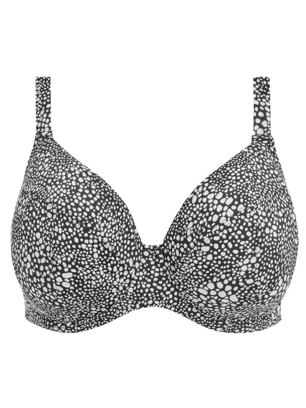 Elomi Pebble Cove Underwired Plunge Bikini Top. Powernet back lining for extra support. This product is recommended as hand wash only.
