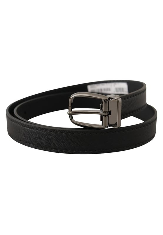 100% authentic Dolce & Gabbana leather belt with metal buckle closure
  Made from Quality leather
  Unique and eye-catching design
  Sleek black color
  Width: 2.5 cm
  Made in Italy
  Size: 95 cm / 38 inch
Material: Leather