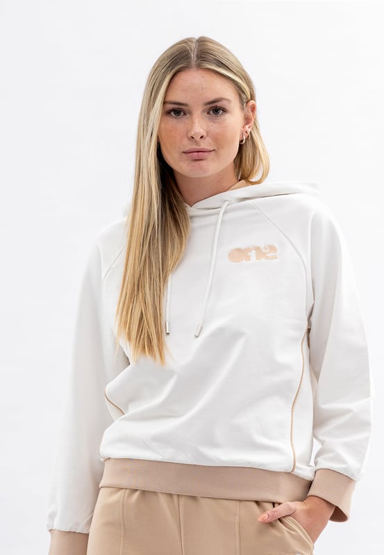 Tom Barron Damen-Hoodie mit Stickerei und geripptem Trainingsanzug-Set mit Seitenbesatz