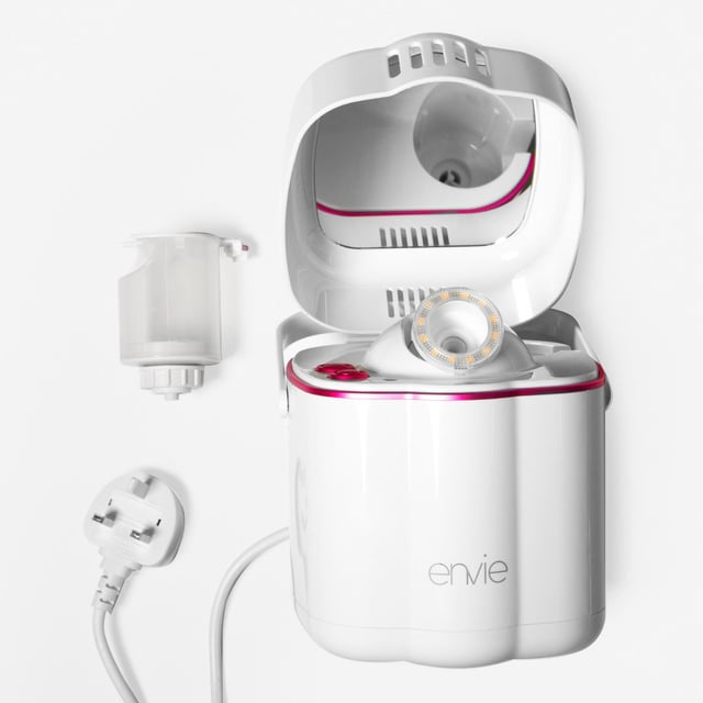 Envie Ionic Portable Facial Steamer with LED Spa Light for Women, White