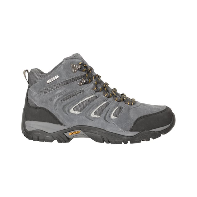Upper: Durable, Mesh, Wolverine Suede. Insole: Cushioned, EVA. Midsole: Cushioned, Flexible, Foam, Lightweight, Phylon. Outsole: IsoGrip, Traction Grip. Fabric Technology: IsoDry. Heel Bumpers, Toe Bumper. Flat. Cut: Ankle. Design: Logo. Toe Style: Rubber. Breathable, Waterproof. Fastening: Lace Up.