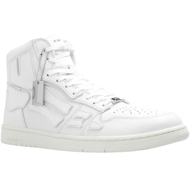 Amiri High Top Trainers, Leather Upper, Amiri Sneakers, Lace Fasten, Rubber Sole, 100% Leather, White Shoes