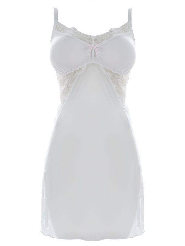 Freya Fancies, a charming and stylish mix-and-match range which features intricate sheer stretch lace for a romantically chic look. This sexy chemise features a soft cup bra with slight gathers in the centre and delicate stretch lace across neckline and underbust panels for a charming and stylish look. Complete with semi sheer fabric on the body of the chemise and adjustable satin straps for ease of fit.