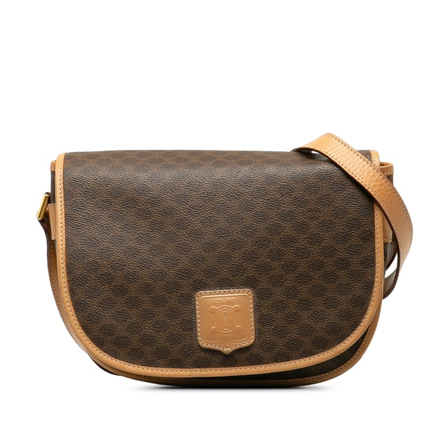 Vintage Celine Macadam Crossbody Bag Brown