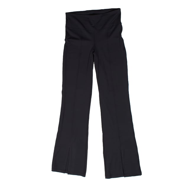 These high-waisted flared yoga pants are designed to provide comfort and flexibility with every move.

 Made from a stretchy fabric that adapts to the body, they offer freedom of movement and a comfortable fit.

 They incorporate an internal elastic band at the waist to ensure a firm and personalized fit.

 The design includes openings at the front hems, which adds a modern touch and allows for greater mobility.

 Perfect for both yoga and everyday casual wear, they combine functionality and style in one garment.
 Composition: 74% Polyester, 25% Elastane
 Care:
- Machine wash cold.
 - Use similar colors in the wash.
 - Avoid the use of bleaches.
 - Dry at low temperature in the dryer.
 - Do not iron.
 - Do not dry clean.