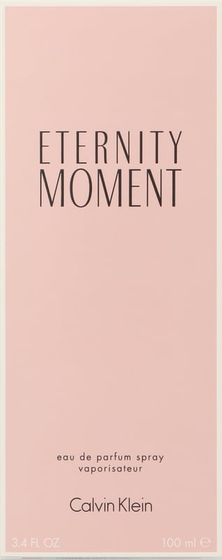 Calvin Klein design house launched Eternity Moment in 2004 as a modern young floral fragrance for women. Top notes are Litchi, Raspberry, Melon and Guava; middle notes are Chinese Pink Peony, Jasmine, Water Lily and Passion Flower; base notes are Musk, Brazilian Rosewood, Cashmere Wood and Sandalwood.