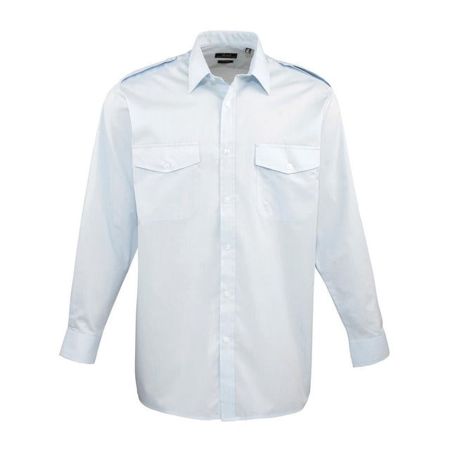 65% Polyester, 35% Cotton. Fabric: Poplin. Design: Contrast Detail. Pockets: 2 Chest Pockets, Buttoned, Flap Closure, Pen Pocket. Fastening: Button-Down. Cuff: Buttoned. Sleeve-Type: Long-Sleeved. Neckline: Stiffened Collar. Hem: Straight. Back Yoke, Shoulder Tabs. 105gsm. Sustainability: Amfori, BSCI, Oeko-Tex Standard 100 Certified, REACH, Sedex, WRAP Certified.