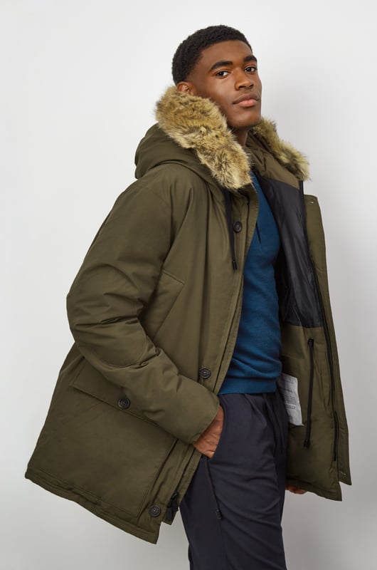 Alaska Mid Length Faux Fur Parka