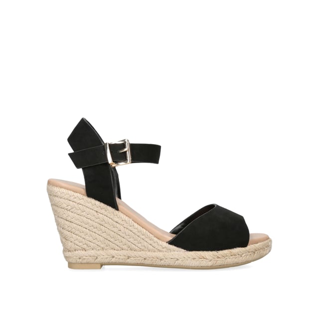 Black wedge sandals 2 inch heel 2025