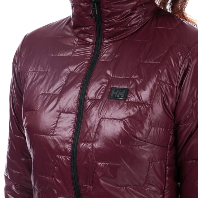 Womens Helly Hansen Lifaloft Insulator Jacket in wild rose. <BR><BR>Versatile lightweight padded jacket  ideal layered under a shell or as a stand alone jacket. <BR>- Quilted design.<BR>- LIFALOFT™ insulation keeps you warm with less weight and bulk  even when wet.<BR>- Funnel neck.<BR>- Full zip fastening with inner storm placket.<BR>- Long sleeves with elasticated cuffs.<BR>- Zipped hand warmer pockets to front  lined with Polartec® fleece for extra warmth.<BR>- Bungee drawcord adjustment at inner hem.<BR>- Helly Hansen brand tab at left chest. <BR>- Measurement from shoulder to hem: 22in approximately. <BR>- Shell: 100% Polyamide. Lining: 100% Polyamide.  Insulation: 100% Polyester. Machine washable. <BR>- Ref: 65625-662<BR><BR>Measurements are intended for guidance only.